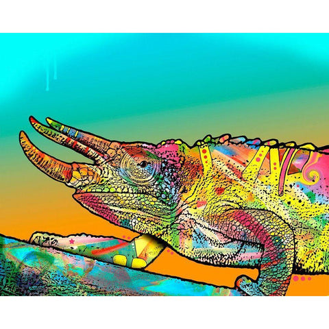 Chameleon White Modern Wood Framed Art Print by Dean Russo Collection