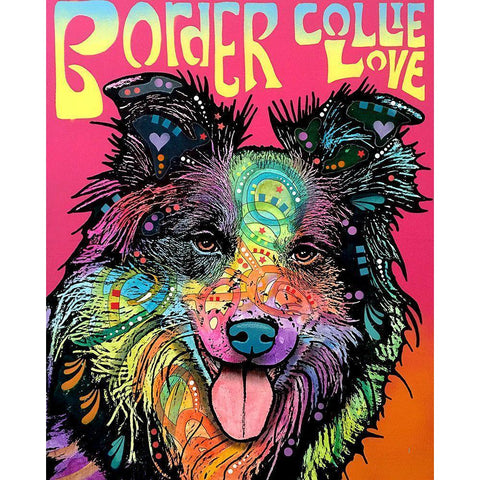 Border Collie Luv Black Modern Wood Framed Art Print with Double Matting by Dean Russo Collection