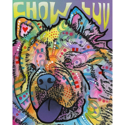 Chow Love White Modern Wood Framed Art Print by Dean Russo Collection