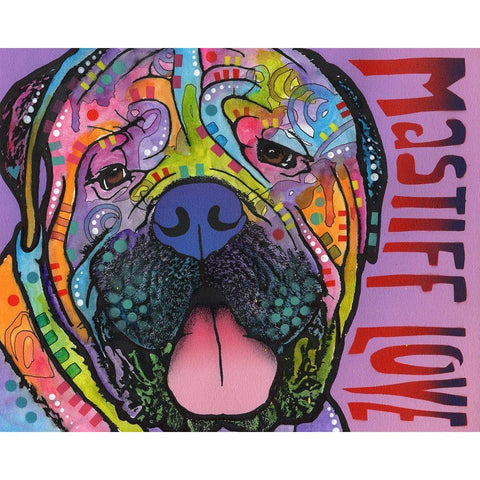 Mastiff Love Gold Ornate Wood Framed Art Print with Double Matting by Dean Russo Collection