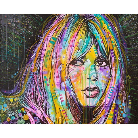 Bardot1 Black Modern Wood Framed Art Print with Double Matting by Dean Russo Collection