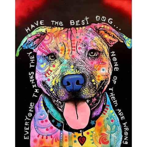 Best Dog White Modern Wood Framed Art Print by Dean Russo Collection