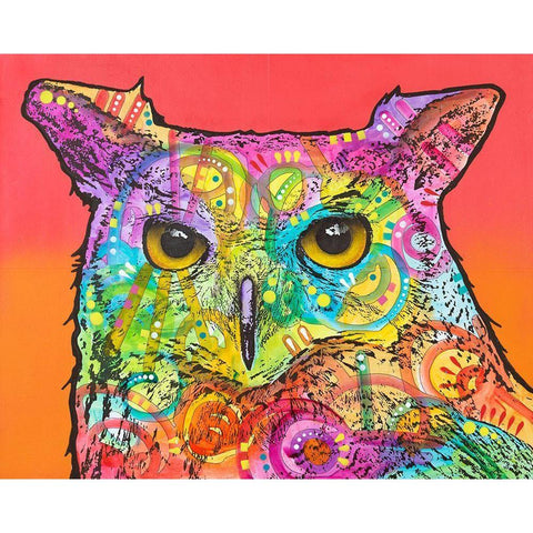 Red Owl White Modern Wood Framed Art Print by Dean Russo Collection