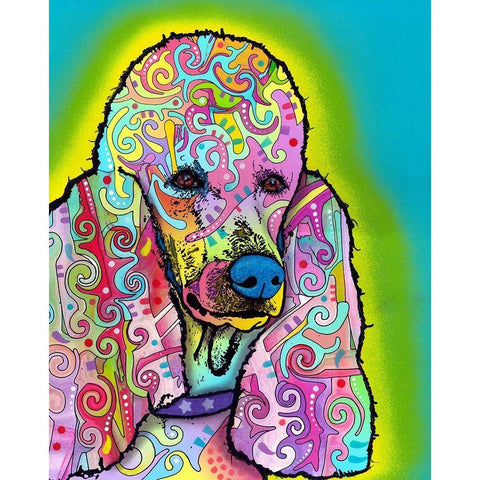 Poodle White Modern Wood Framed Art Print by Dean Russo Collection