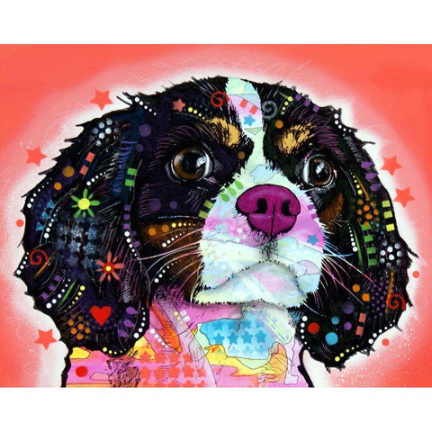 King Charles Black Modern Wood Framed Art Print by Dean Russo Collection