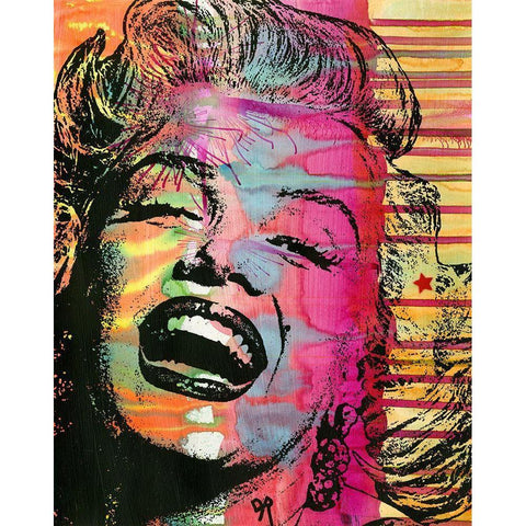 Marilyn Black Modern Wood Framed Art Print with Double Matting by Dean Russo Collection