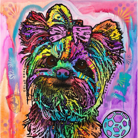 Chloe Bear Black Modern Wood Framed Art Print with Double Matting by Dean Russo Collection