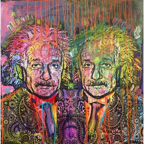 Einsteins Reflection Gold Ornate Wood Framed Art Print with Double Matting by Dean Russo Collection