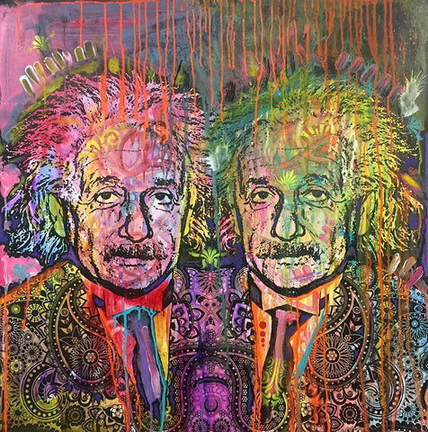 Einsteins Reflection Black Ornate Wood Framed Art Print with Double Matting by Dean Russo Collection