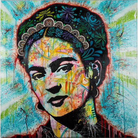 Frida White Modern Wood Framed Art Print by Dean Russo Collection