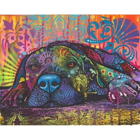 Lay Down Gold Ornate Wood Framed Art Print with Double Matting by Dean Russo Collection