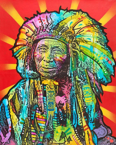 Native American I White Modern Wood Framed Art Print with Double Matting by Dean Russo Collection