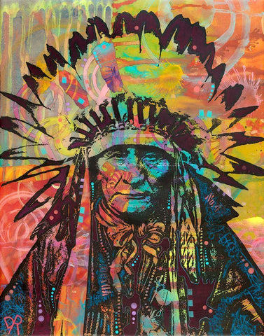 Native American II Black Ornate Wood Framed Art Print with Double Matting by Dean Russo Collection