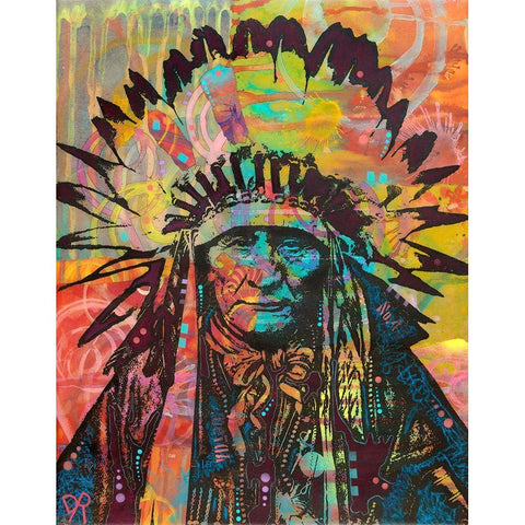 Native American II Black Modern Wood Framed Art Print with Double Matting by Dean Russo Collection