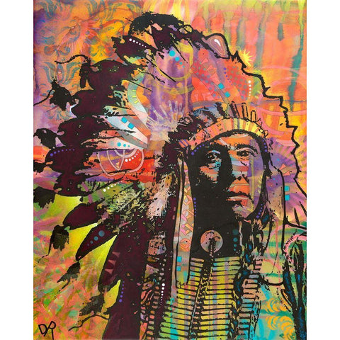 Native American III Black Modern Wood Framed Art Print with Double Matting by Dean Russo Collection