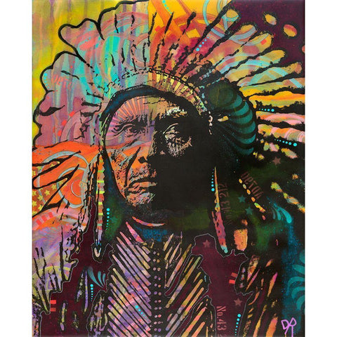 Native American IV White Modern Wood Framed Art Print by Dean Russo Collection