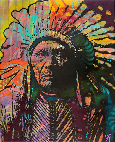 Native American IV White Modern Wood Framed Art Print with Double Matting by Dean Russo Collection