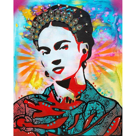 Kahlo White Modern Wood Framed Art Print by Dean Russo Collection