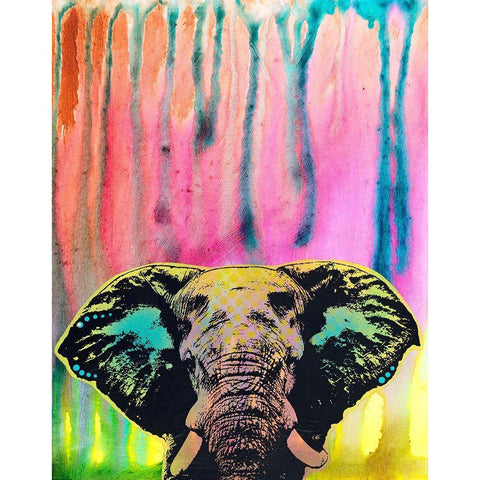 Elephant 3 Gold Ornate Wood Framed Art Print with Double Matting by Dean Russo Collection