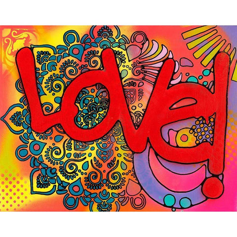 Love I White Modern Wood Framed Art Print by Dean Russo Collection