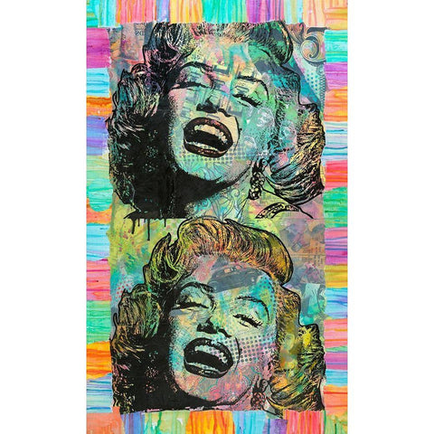 Two Marilyns White Modern Wood Framed Art Print by Dean Russo Collection