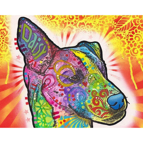 Daisy White Modern Wood Framed Art Print by Dean Russo Collection