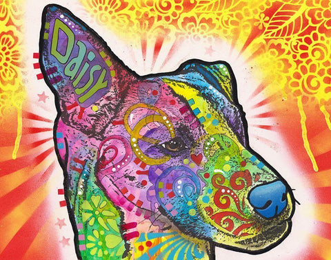 Daisy Black Ornate Wood Framed Art Print with Double Matting by Dean Russo Collection