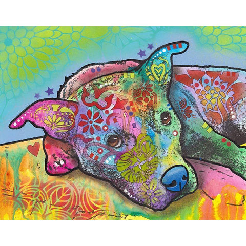 Riley White Modern Wood Framed Art Print by Dean Russo Collection