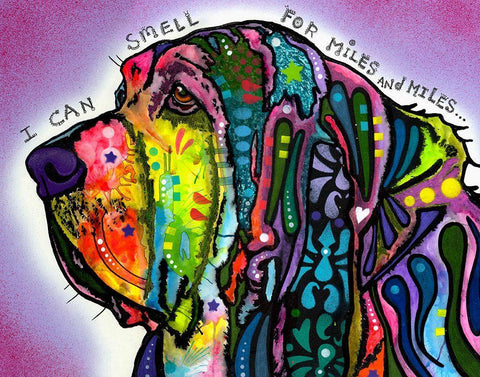 I Can Smell (Bloodhound) White Modern Wood Framed Art Print with Double Matting by Dean Russo Collection