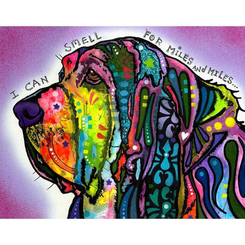 I Can Smell (Bloodhound) Black Modern Wood Framed Art Print with Double Matting by Dean Russo Collection