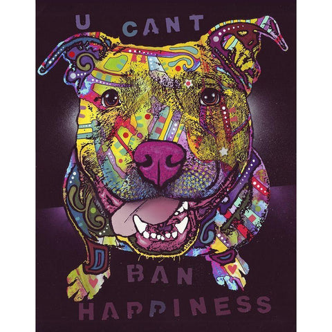 U Cant Ban Happiness White Modern Wood Framed Art Print by Dean Russo Collection