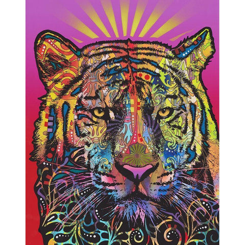 Regal (Tiger) Black Modern Wood Framed Art Print with Double Matting by Dean Russo Collection