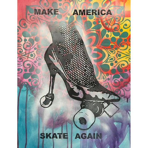 Make America Skate Again Gold Ornate Wood Framed Art Print with Double Matting by Dean Russo Collection