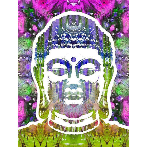 Buddha Black Modern Wood Framed Art Print with Double Matting by Dean Russo Collection