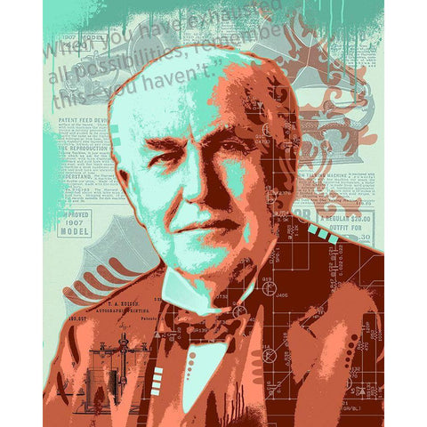 Edison White Modern Wood Framed Art Print by Dean Russo Collection