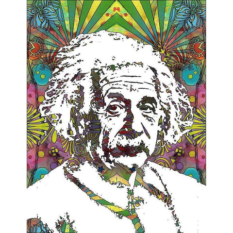 Einstein 5 White Modern Wood Framed Art Print by Dean Russo Collection