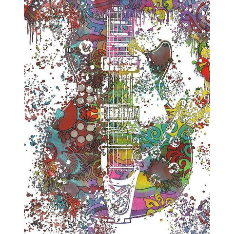 Les Paul Whammy White Modern Wood Framed Art Print by Dean Russo Collection