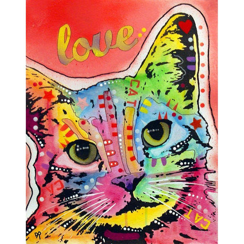 TiltCat Love Gold Ornate Wood Framed Art Print with Double Matting by Dean Russo Collection