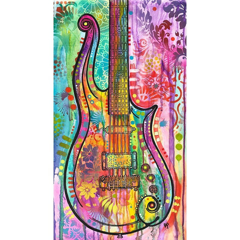 Prince Cloud Guitar Gold Ornate Wood Framed Art Print with Double Matting by Dean Russo Collection