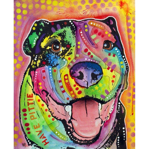 Have Pittie White Modern Wood Framed Art Print by Dean Russo Collection