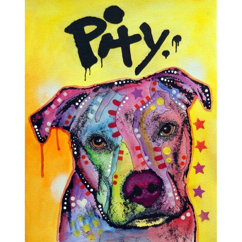 Pity II Black Modern Wood Framed Art Print with Double Matting by Dean Russo Collection