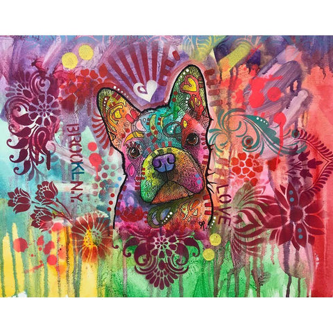 Frenchie Jacket Black Modern Wood Framed Art Print with Double Matting by Dean Russo Collection