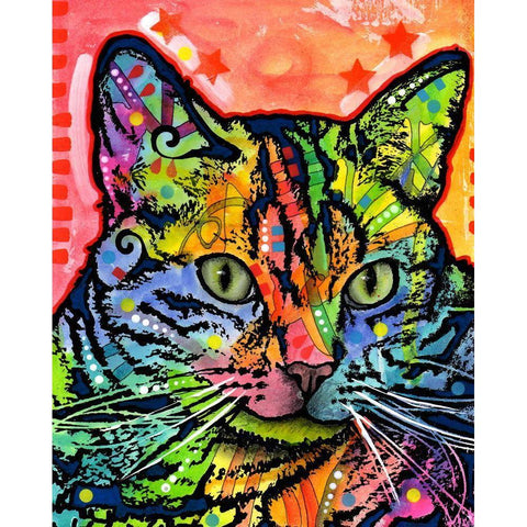 CAT Black Modern Wood Framed Art Print with Double Matting by Dean Russo Collection