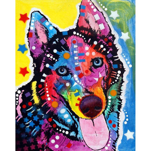 Husky -122209 Black Modern Wood Framed Art Print with Double Matting by Dean Russo Collection