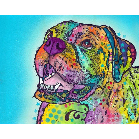 Smiling Boxer Black Modern Wood Framed Art Print with Double Matting by Dean Russo Collection