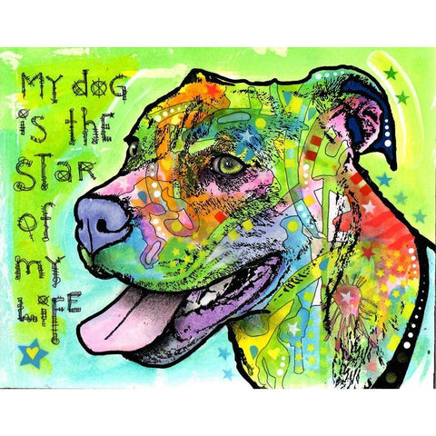 The Star of My Life Black Modern Wood Framed Art Print by Dean Russo Collection