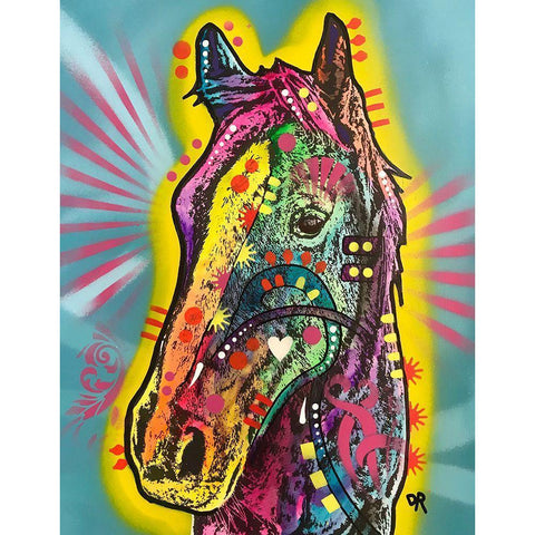 Gift Horse Black Modern Wood Framed Art Print with Double Matting by Dean Russo Collection