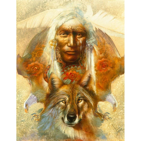 Spirit Guardians White Modern Wood Framed Art Print by Lund, Denton