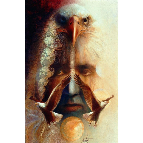 Ascension Of The Eagle Black Modern Wood Framed Art Print with Double Matting by Lund, Denton