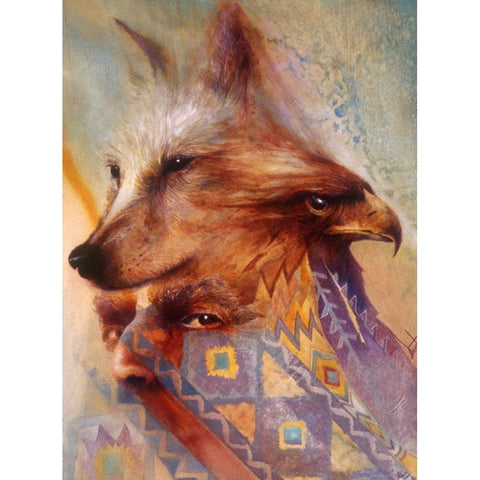 Vision Of The Shaman Gold Ornate Wood Framed Art Print with Double Matting by Lund, Denton